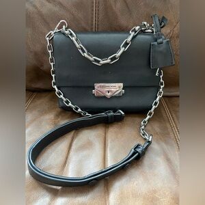 Michael Kors Cece Medium Flap Shoulder/Hand Bag Crossbody In Black With Chains